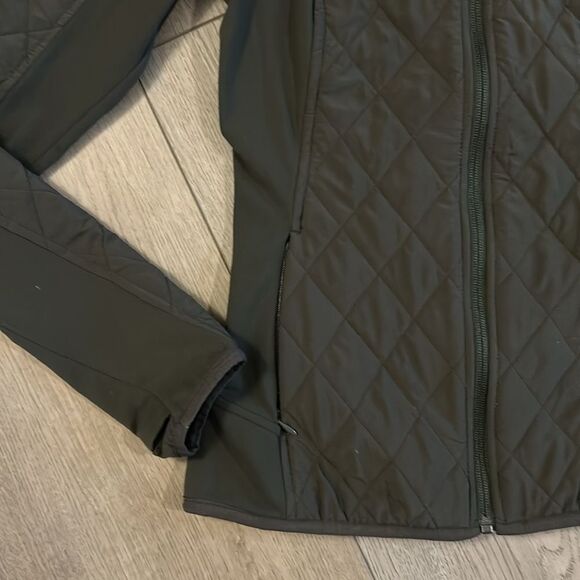 LIKE NEW ATHLETA UPSIDE JACKET OLIVE GREEN/BROWN LIGHTWEIGHT ATHLEISURE SIZE XS - Picture 3 of 6